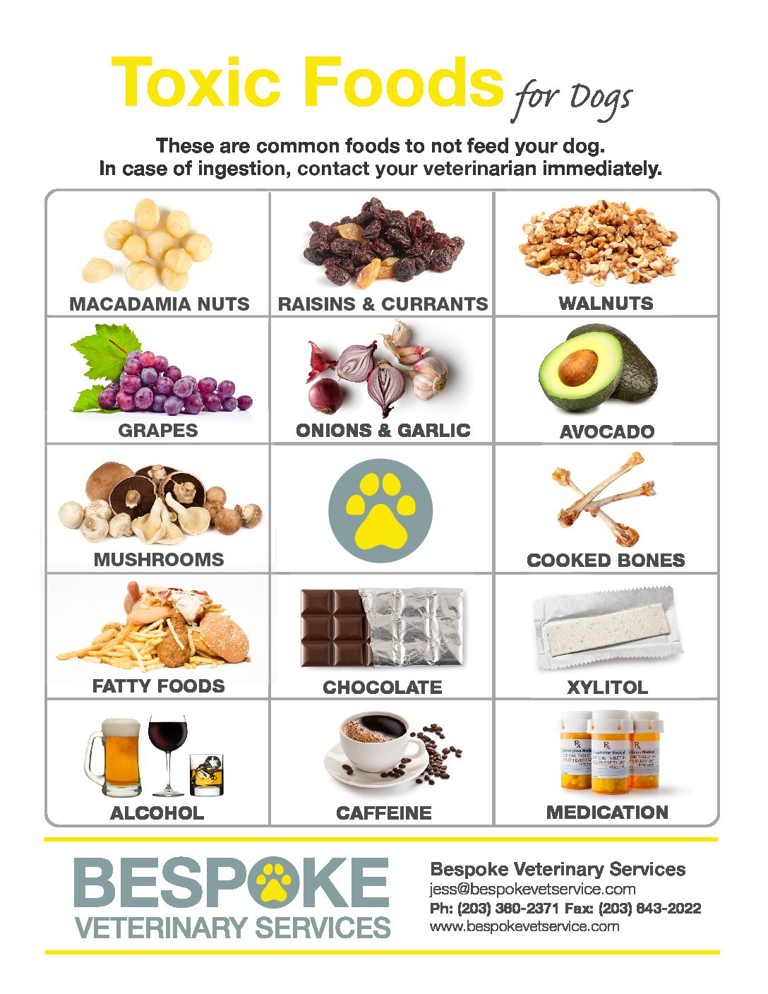 Printable List Of Toxic Foods For Dogs